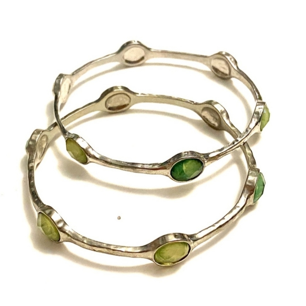 Premier Designs green Stone Bangle set